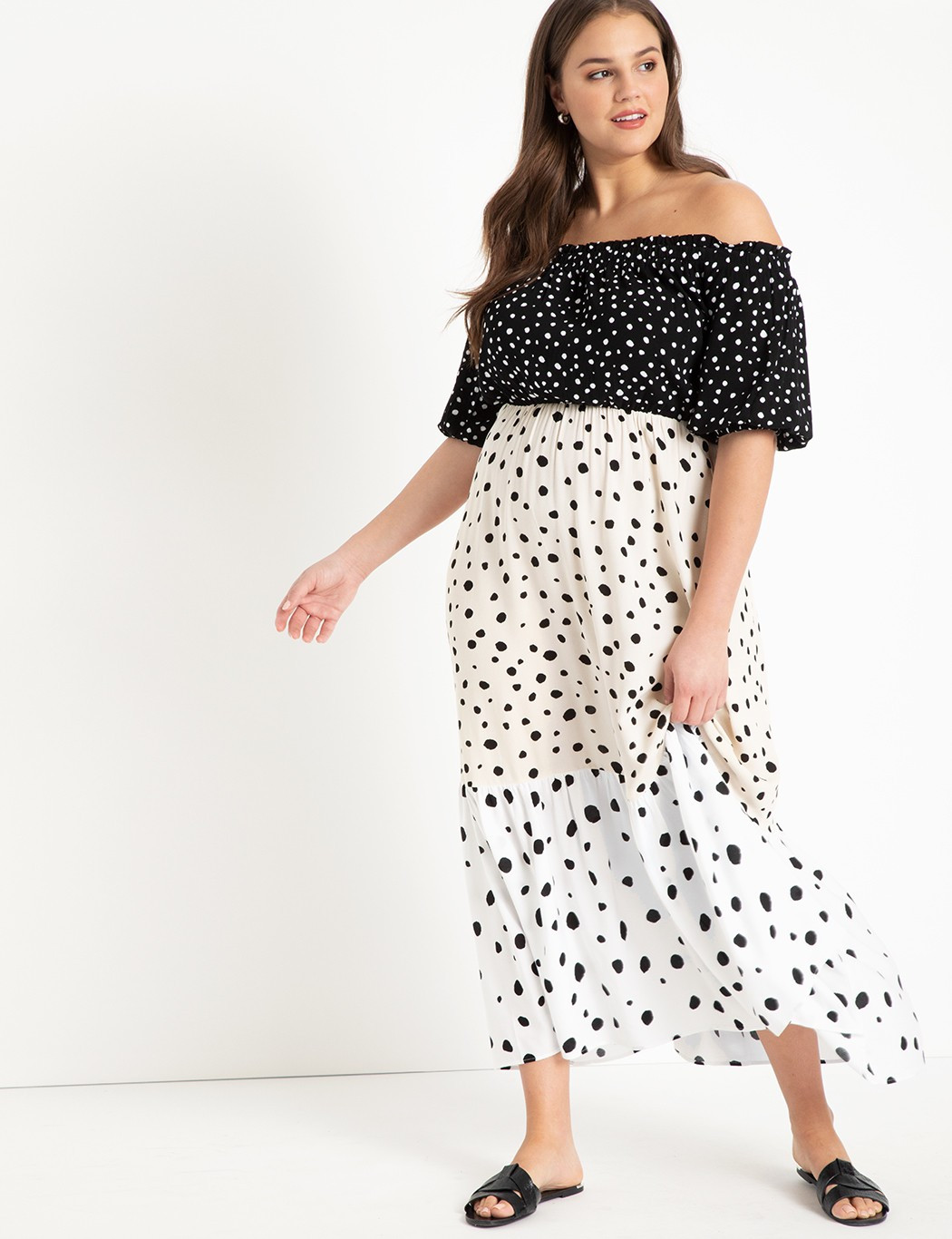 Mixed Print Maxi Dress | Eloquii