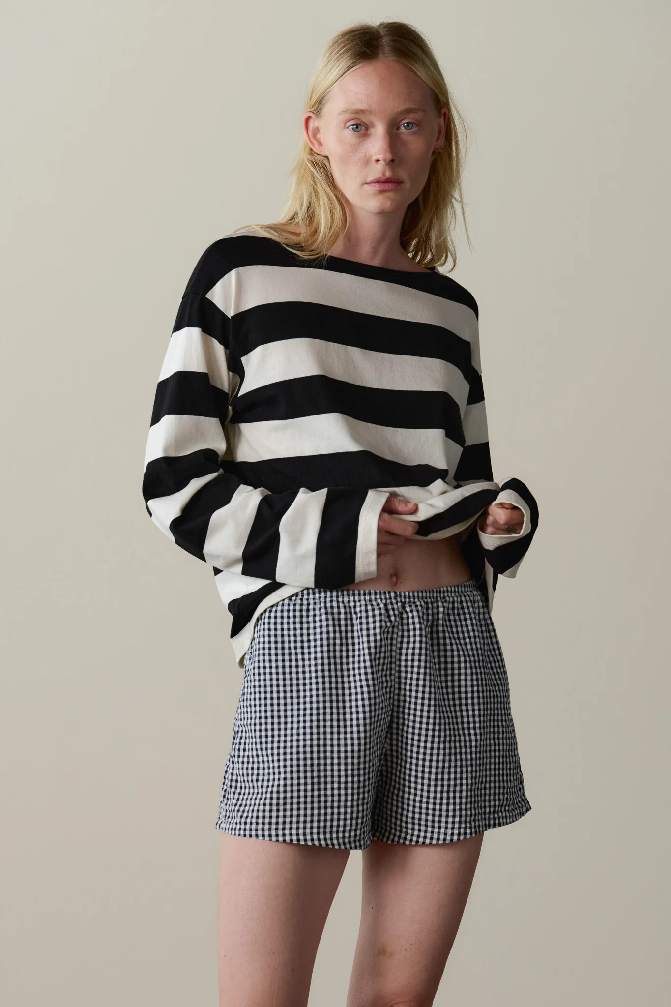 Jet Cotton Gingham Tap Short \u2013 DONNI. | Cotton Gingham | DONNI.