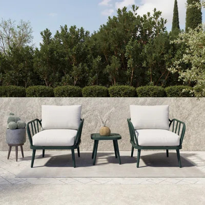 3-Piece Outdoor Patio Bistro Set With Cushions | Wayfair North America