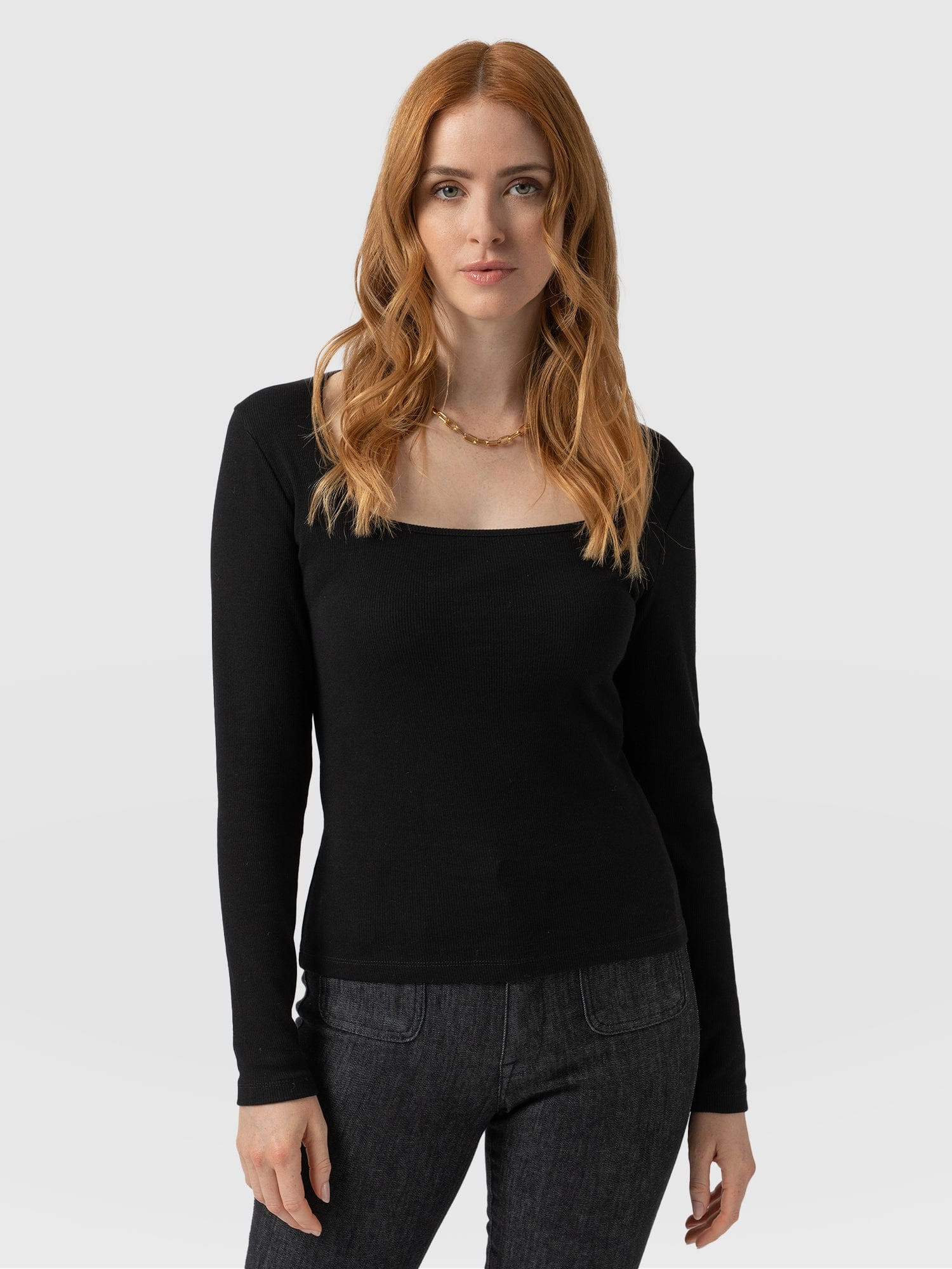 Sloane Ribbed Top - Black | Saint + Sofia