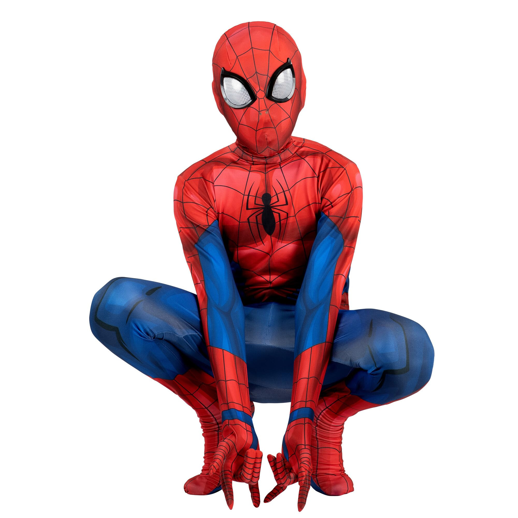 Marvel Spider-Man Official Youth Deluxe Zentai Costume - Deluxe Two-Way Stretch Spandex with Invi... | Amazon (US)