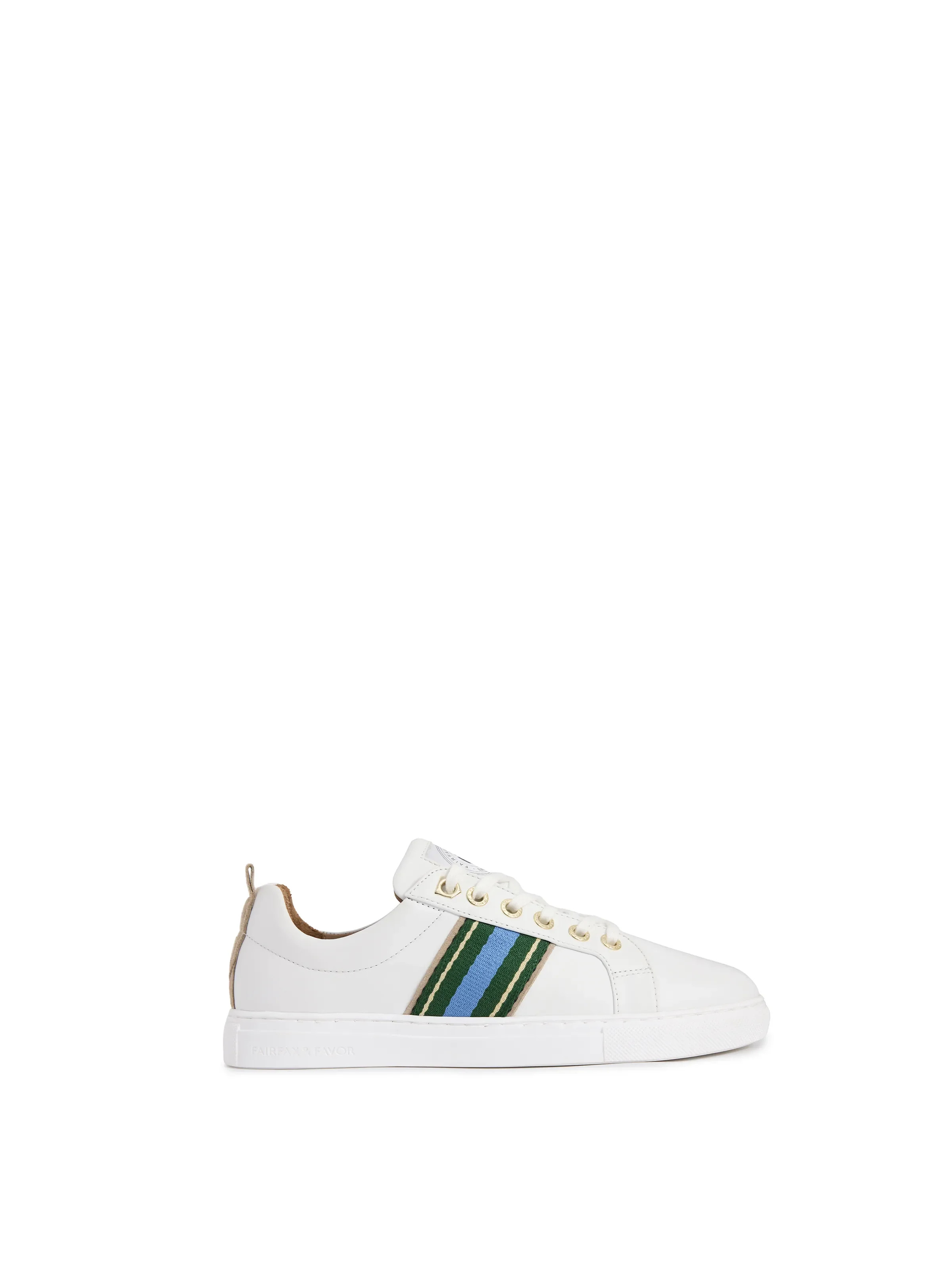 Boston - Women's Trainer - Clover Green & Sky Blue | Fairfax & Favor | Fairfax & Favor (UK)