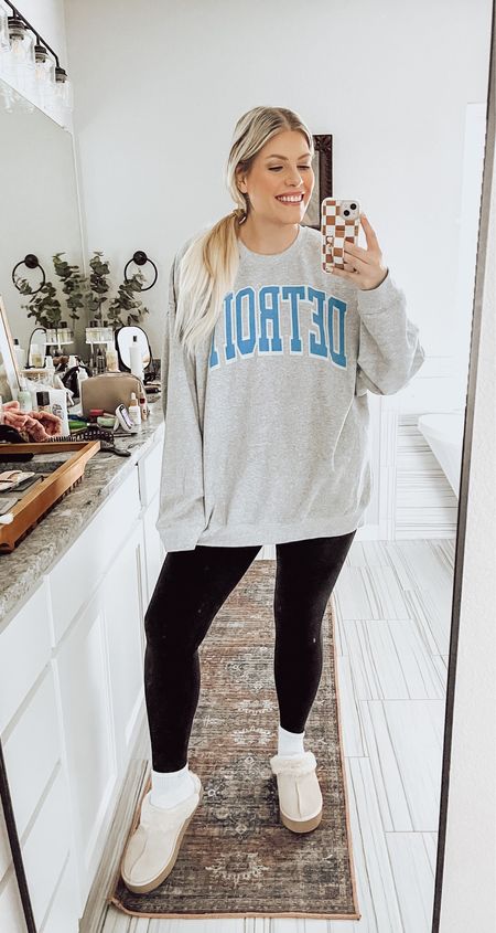 Football Sunday 🏈

The sweater is from a cute Etsy shop, they have lots of great options 
I sized up to a 2xl for a long oversized fit 

#LTKmidsize