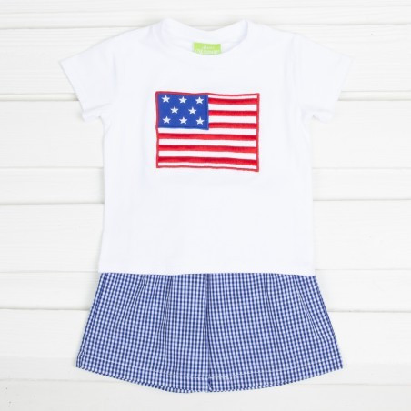 Flag Applique Short Set Knit | Classic Whimsy