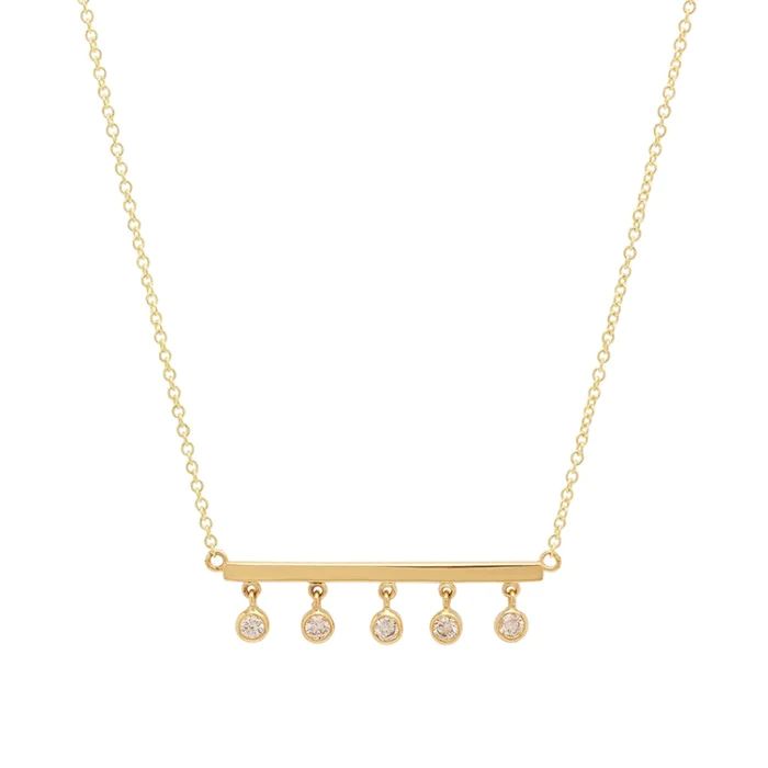 Cassidy 18K Gold Plated CZ Bezel Bar Necklace | Alison + Aubrey