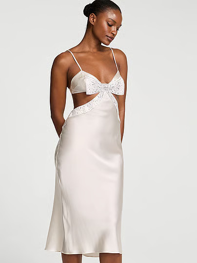 Dream Angels Atelier Victoria’s Secret Sheer Bow Slip Gown, White/ivory, M - Women's Slips - Victoria's Secret | Victoria's Secret (US / CA )