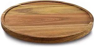 11" Acacia Wood Lazy Susan Organizer Kitchen Turntable for Cabinet Pantry Table Organization | Amazon (US)