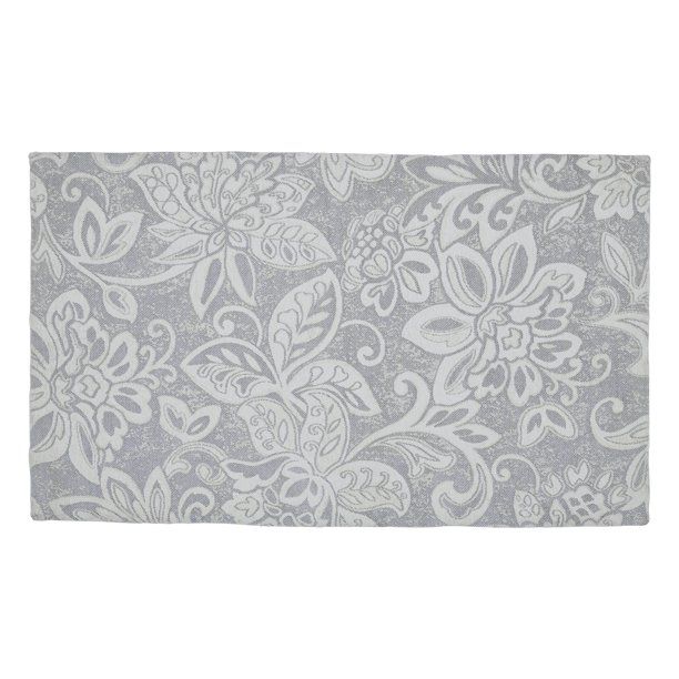 My Texas House Simone Grey Floral Accent Rug, 27" x 45" - Walmart.com | Walmart (US)