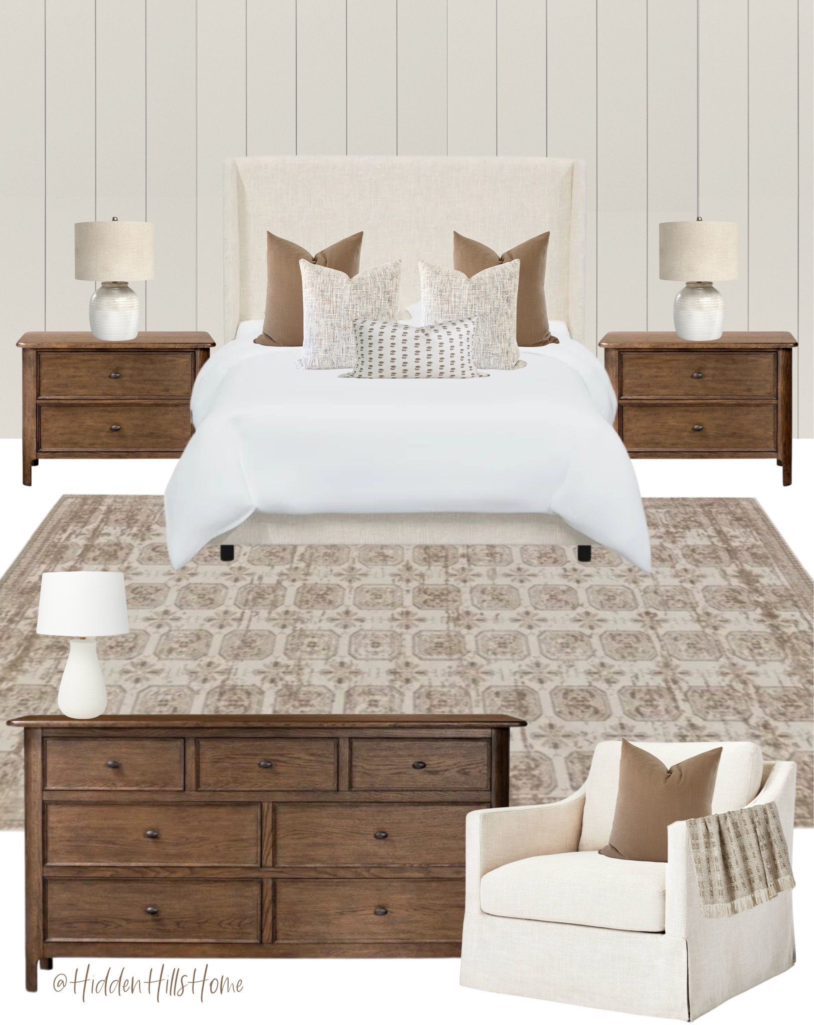 Bedroom decor ideas, master bedroom mood board, nightstand decor, bedroom rug, primary bedroom design #bedroom
Wall color is Heron Plume

#LTKHome #LTKSaleAlert #LTKSeasonal
