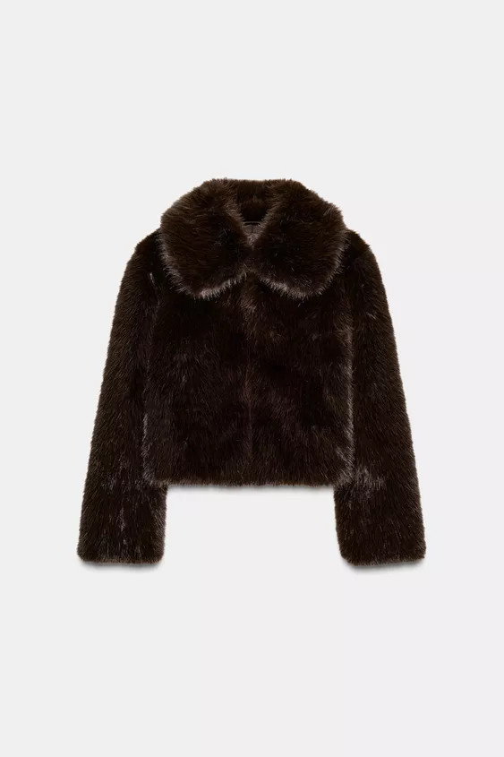 FAUX FUR COLLAR JACKET | Zara US
