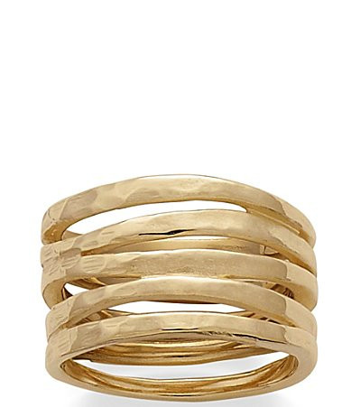 James Avery 14K Gold Stacked Sculpted Hammered Ring - 7.5 | Dillard's