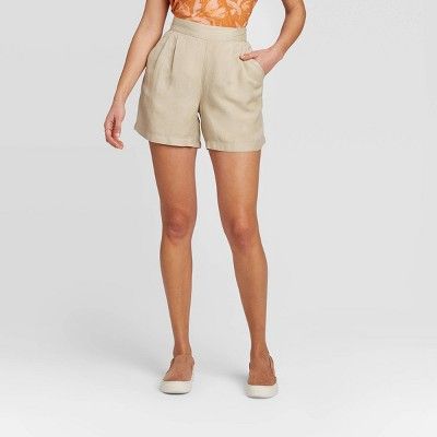 Women's Mid-Rise Linen Pull-On Shorts - A New Day™ | Target