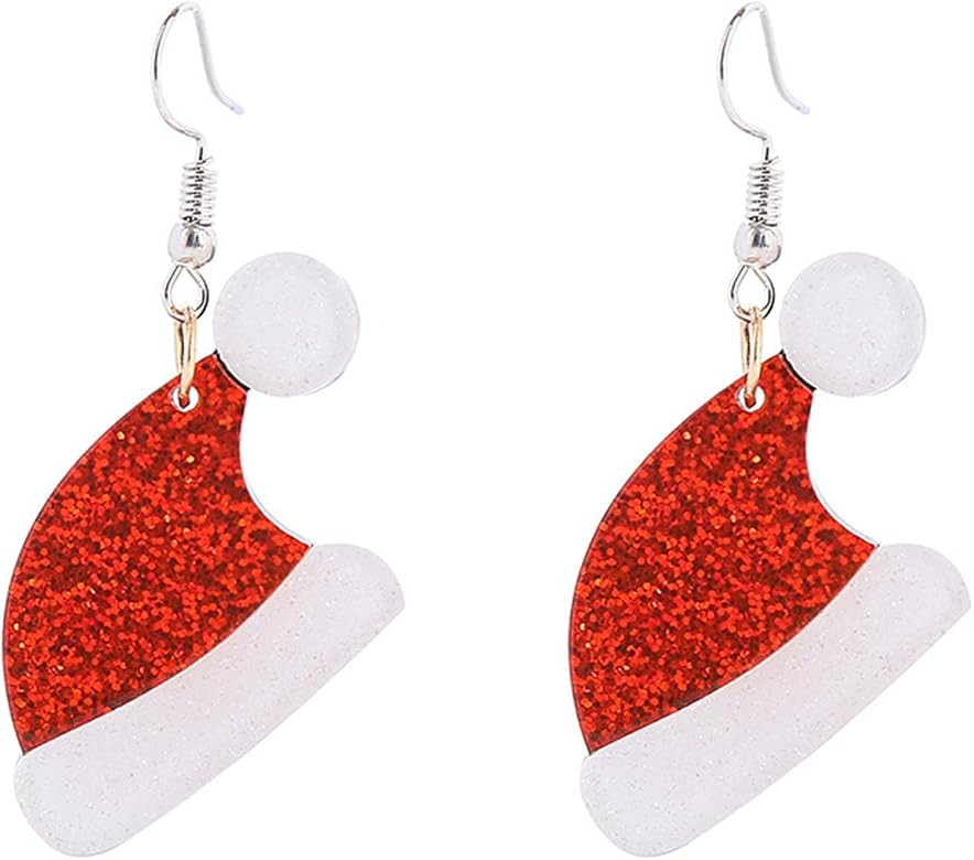 Colorful Christmas Resin Acrylic Dangle Earrings Cute Santa Claus Christmas Tree Clothes Snowman ... | Amazon (US)