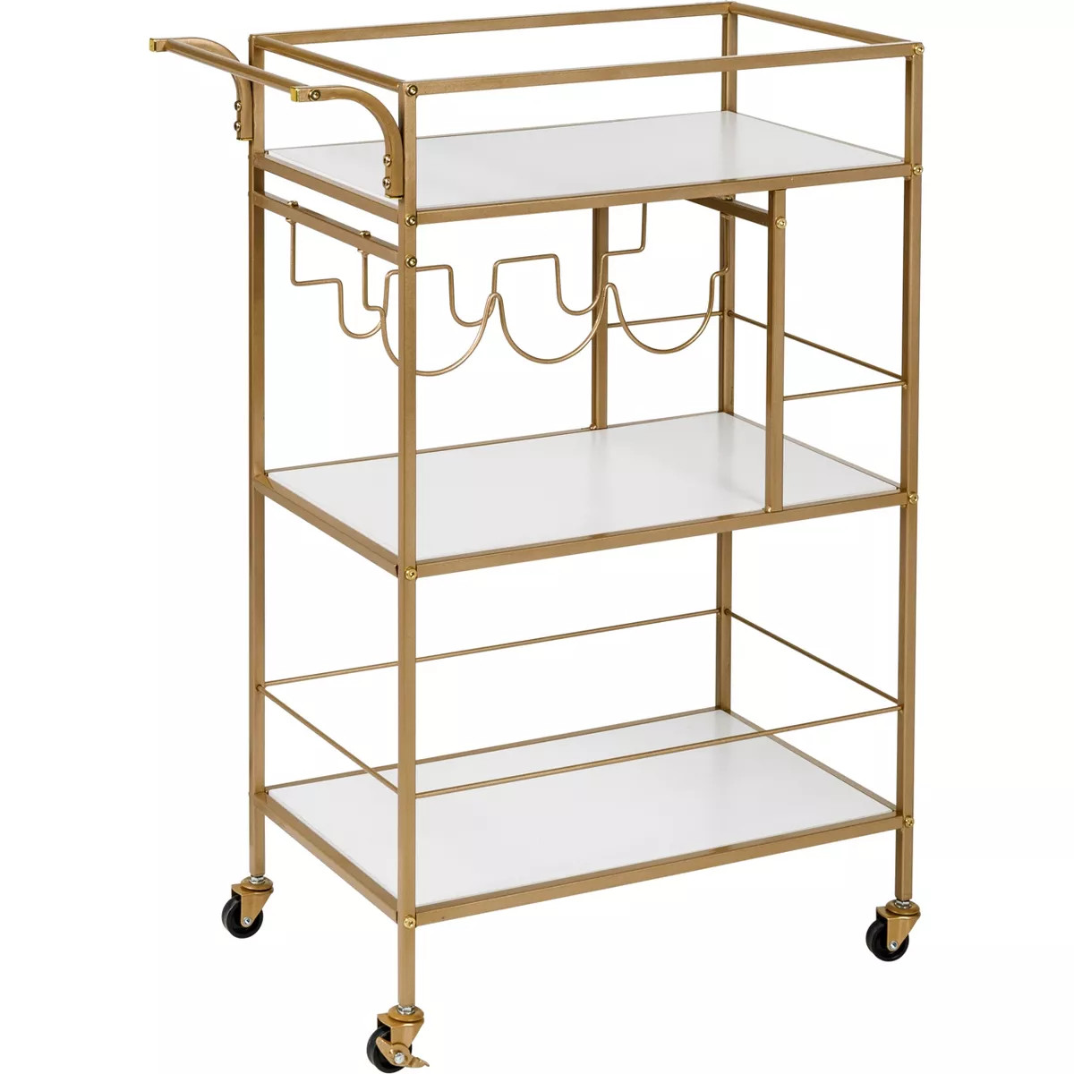 Honey-Can-Do 3 Tier Bar Cart Gold/White | Target