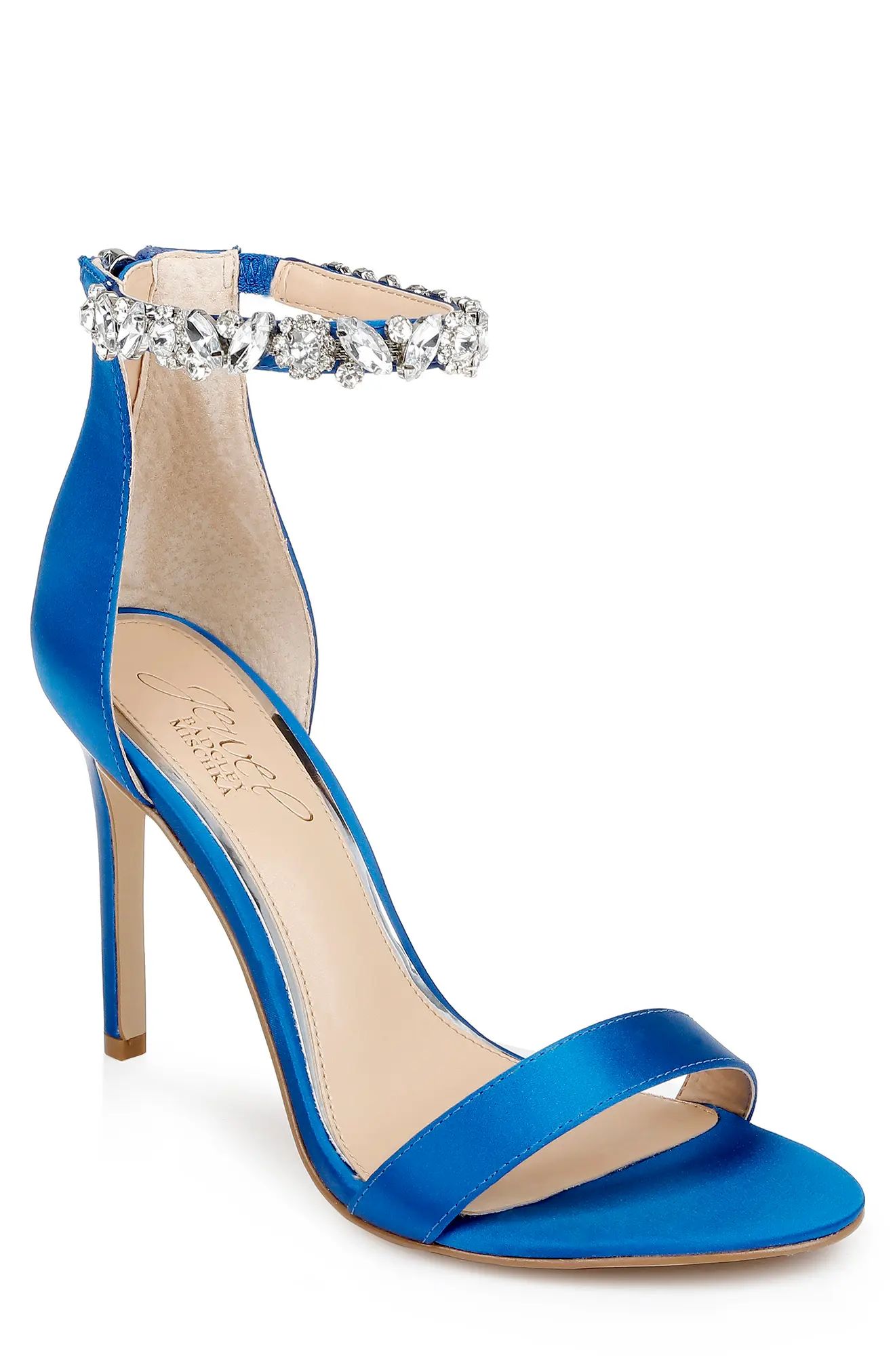 Jewel Badgley Mischka Jax Sandal, Size 6 in Electric Blue at Nordstrom | Nordstrom