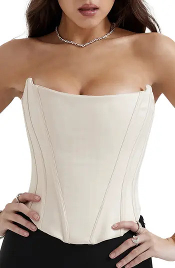 Genevieve Strapless Satin Corset Top | Nordstrom