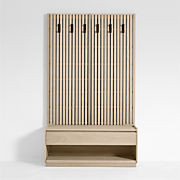Batten White Oak Storage Bench and Panel Set + Reviews | Crate & Barrel | Crate & Barrel