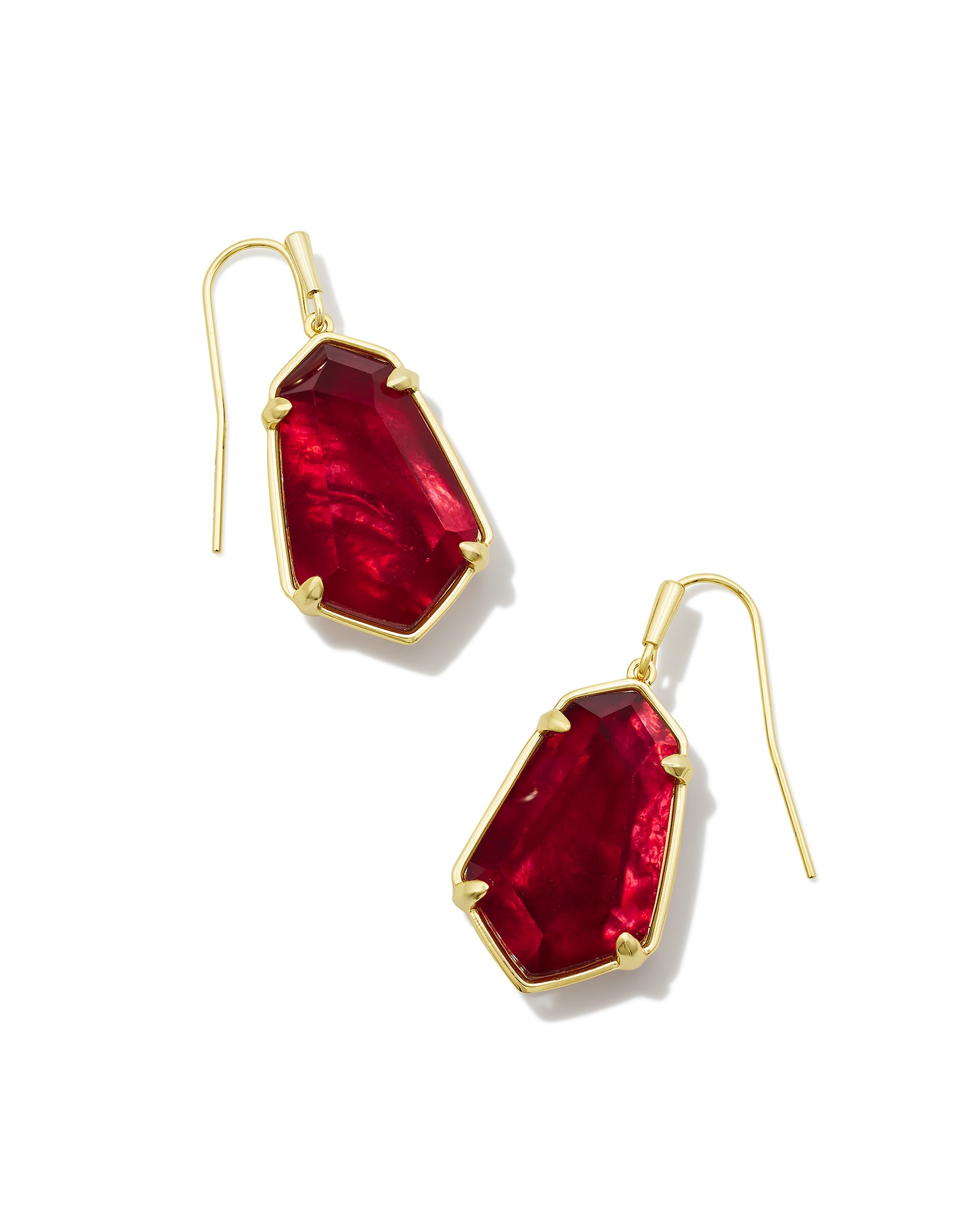 Alexandria Gold Drop Earrings in Cranberry Illusion | Kendra Scott
