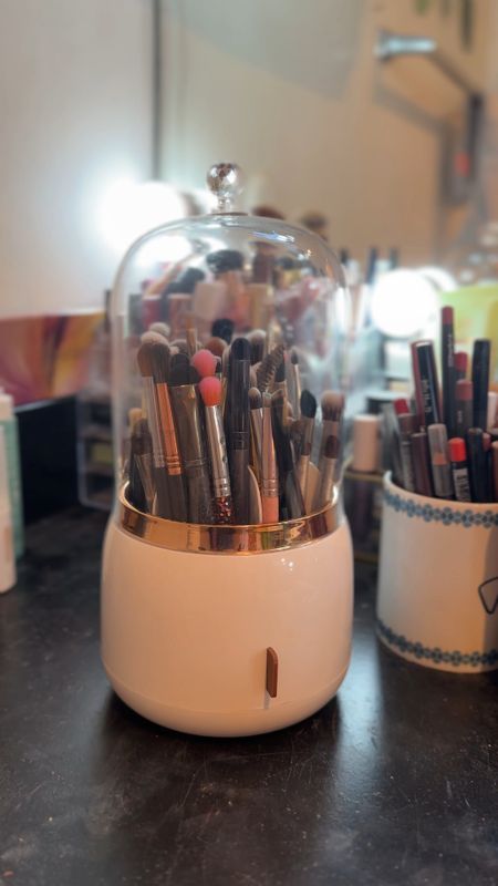 This eyeshadow brush holder organizer is so pretty and keeps my brushes organized and dust free! 

Makeup organization, makeup brush holder, bathroom organization 

#LTKVideo #LTKhome #LTKfindsunder50