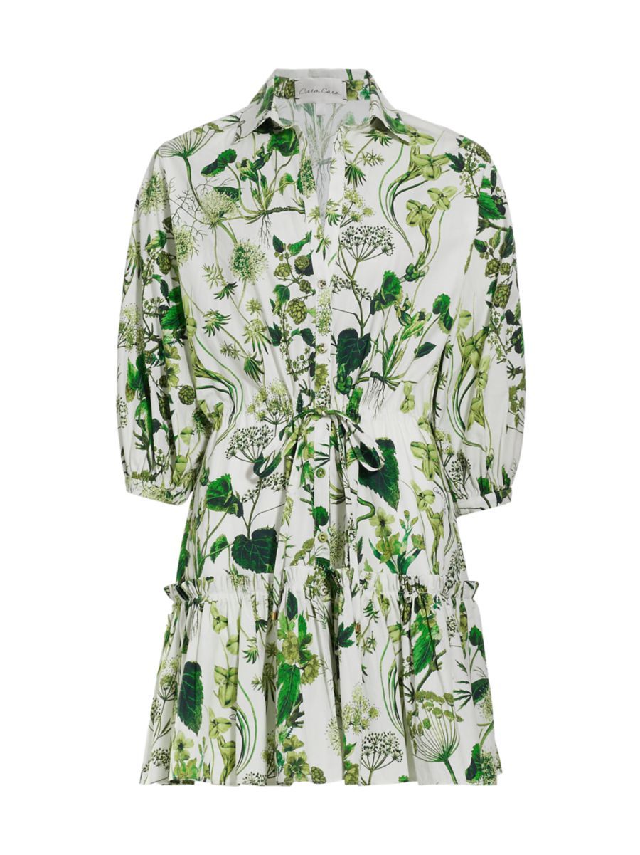 Robin Cotton Poplin Botanical Minidress | Saks Fifth Avenue