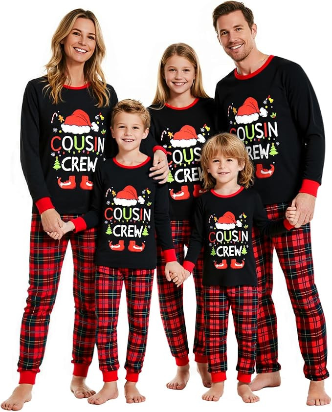 Family Christmas Pajamas Matching Sets Holiday Pjs Sleepwear Cousins Crew Outfits For Women Men A... | Amazon (US)