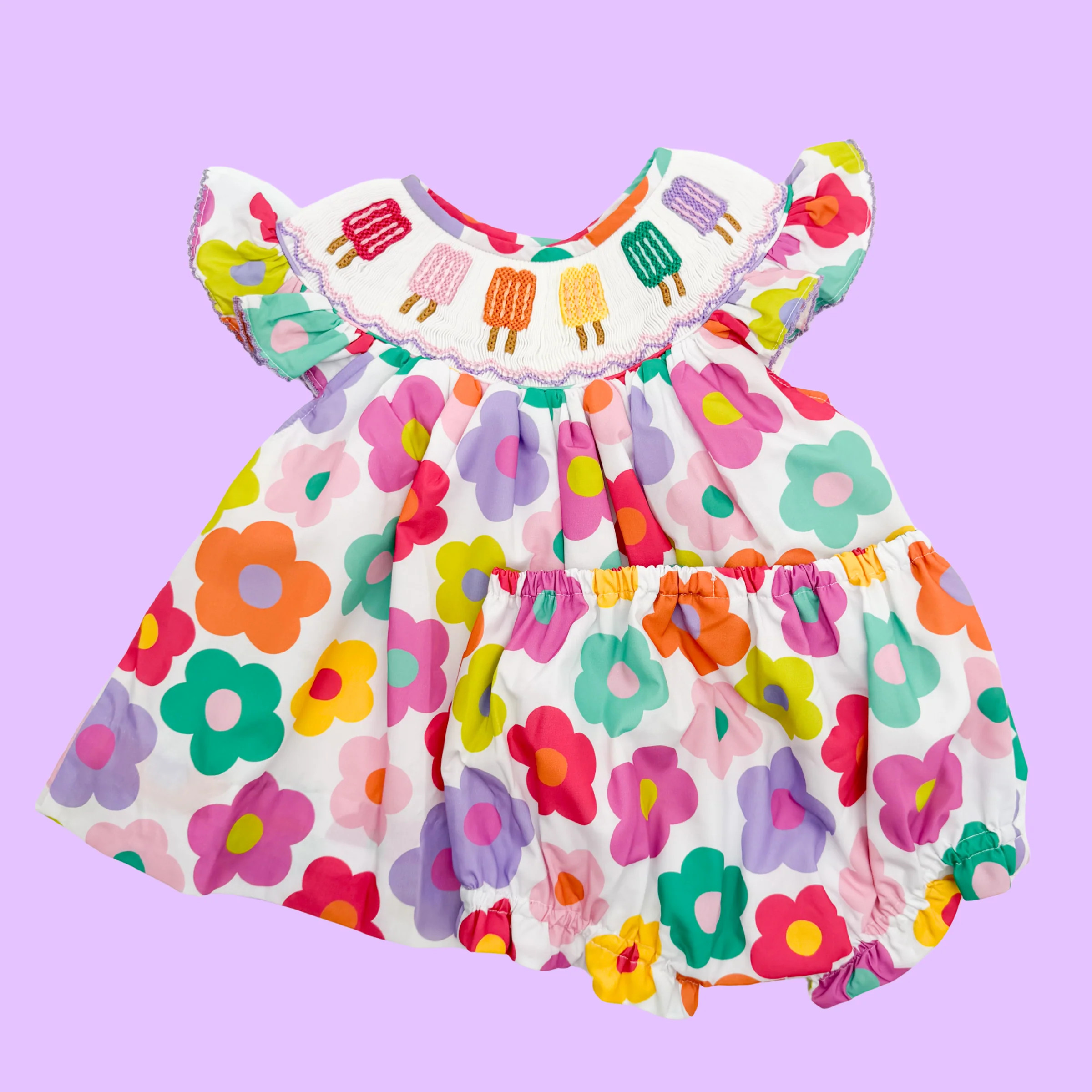 Popsicle Smocked Diaper Cover Set | Poppy Kids Co