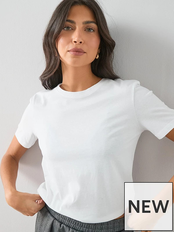 V by Very The Essential Crew Neck T-Shirt - White | Very (UK)