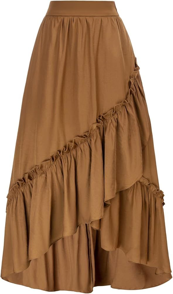Scarlet Darkness Asymmetrical Skirts for Women Split High Low Skirt Steampunk Pirate Skirts | Amazon (US)