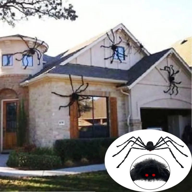 Halloween Giant Black Plush Spider Decoration Props, Outdoor Halloween Party Decor | Temu Affiliate Program