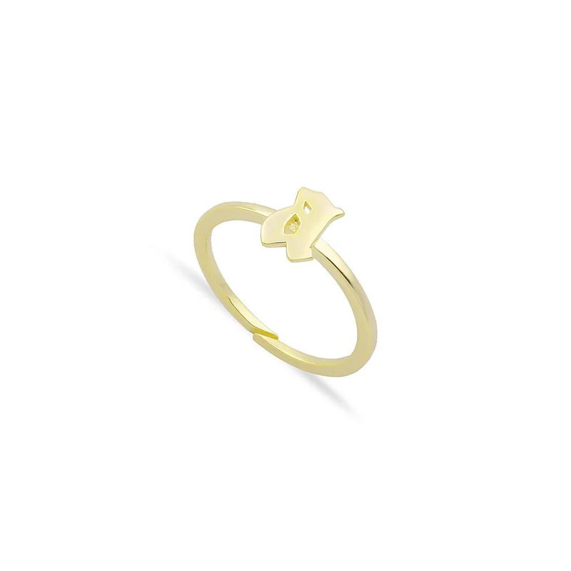 Adjustable Lowercase Old English Initial Ring | The Sis Kiss