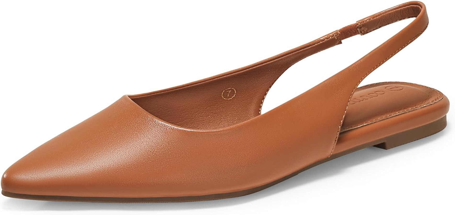 Coutgo Womens Slingback Flats Pointed Closed Toe Ballet Flats Comfortable Slip On Work Dress Shoe... | Amazon (US)