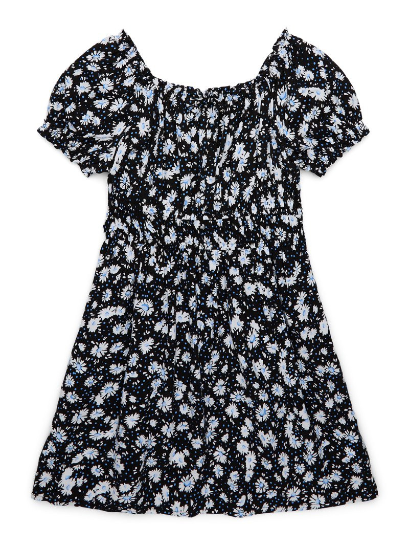 Wonder Nation Tween Girls Floral Print Puff Sleeve Peasant Dress, Sizes 4-18 | Walmart (US)