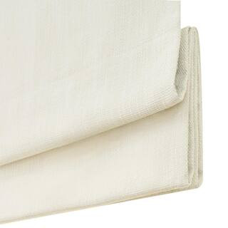Drew Ivory Cordless Blackout Polyester Roman Shade 35 in. W x 64 in. L | The Home Depot