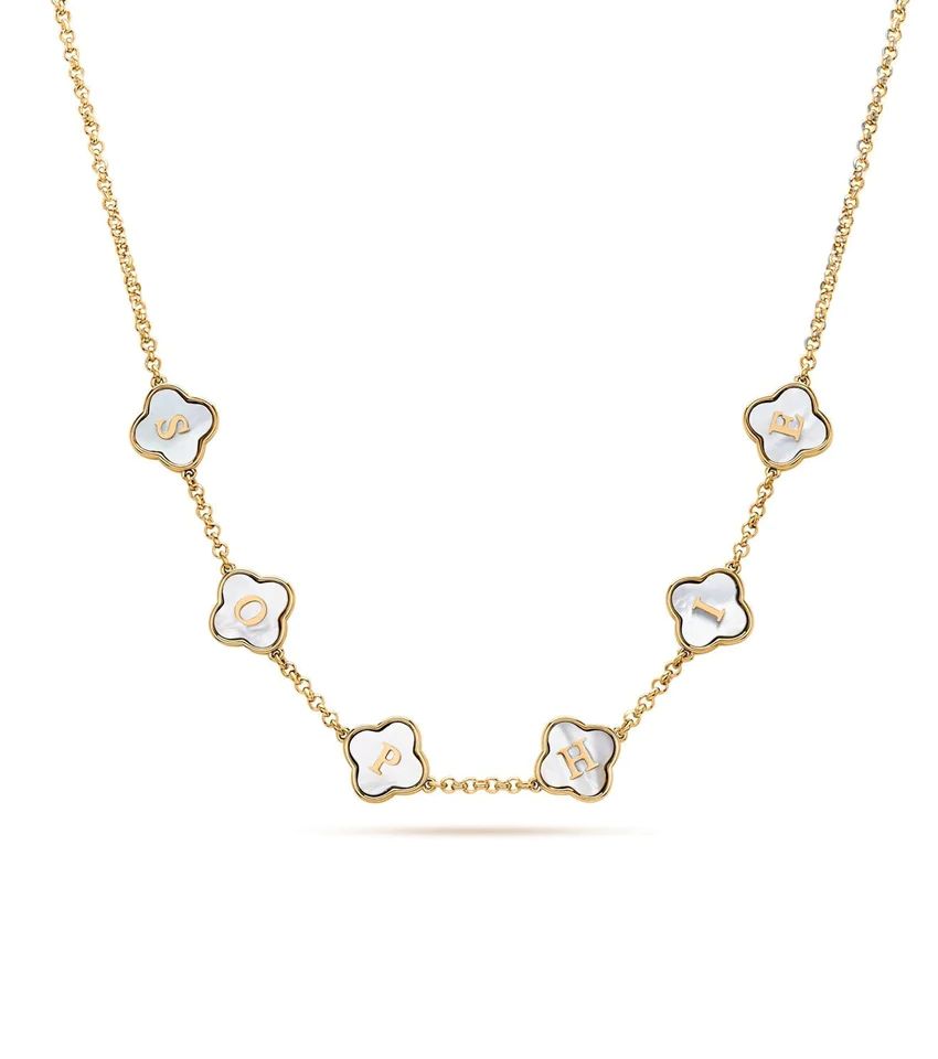 Clover Custom Name Necklace (Gold) | Abbott Lyon