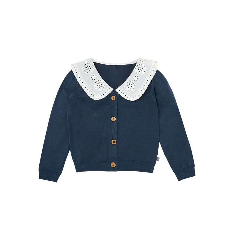 Modern Moments by Gerber Toddler Girl Woven Collar Sweater, Sizes 12M-5T | Walmart (US)