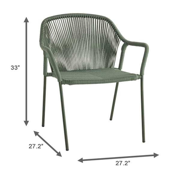 Augusta Stacking Rope Dining Chair, Blue Surf | At Home