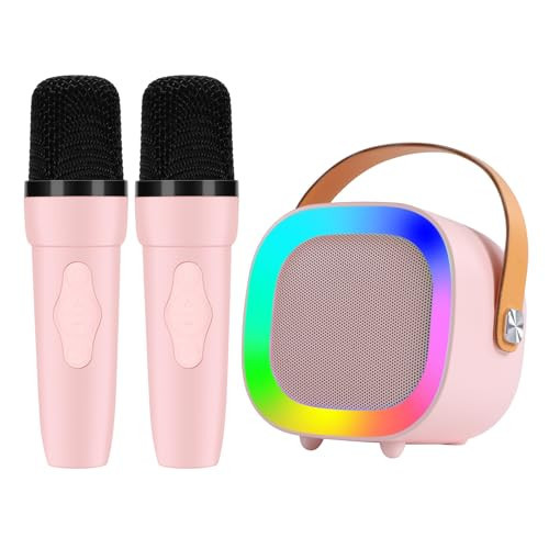 Karaoke Machine for Kids Adults, Mini Karaoke Machine for 4 5 6 7 8 9 10 11 12 Years Old Girls Birthday Christmas Party Gifts, Toddler Toys with 2 Wireless Microphone | Amazon (US)