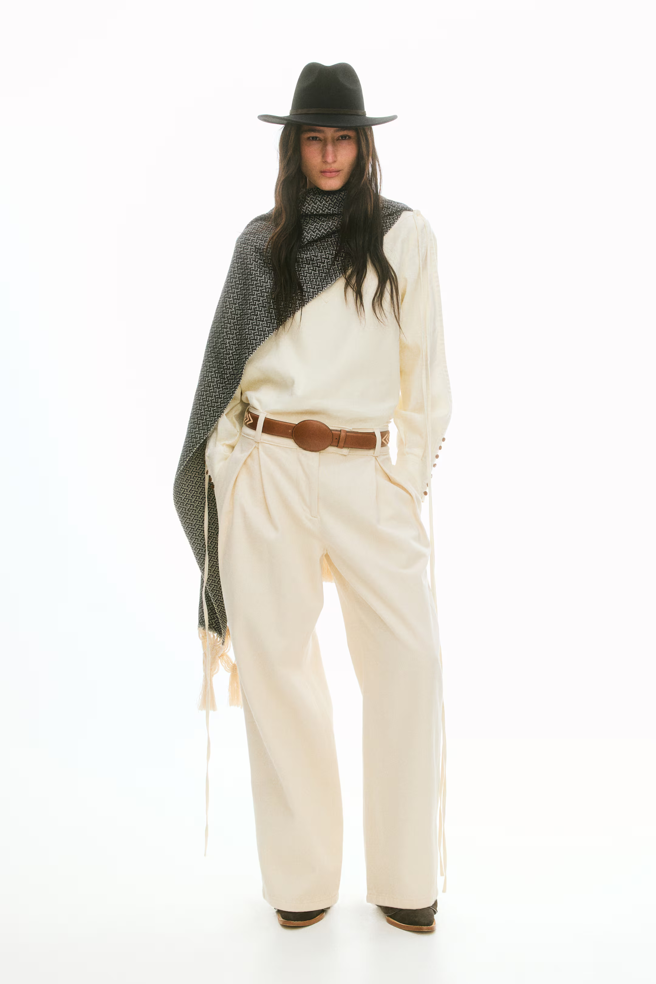 Pleat-Front Twill Pants | H&M (US + CA)