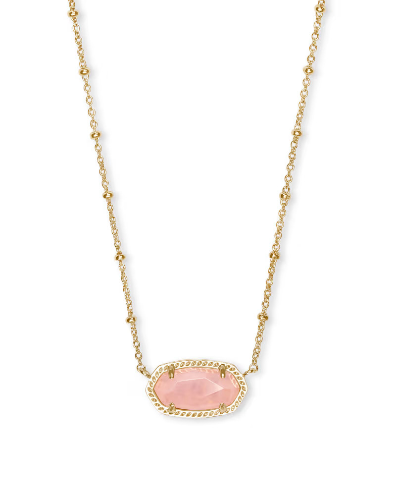 Elisa Gold Satellite Pendant Necklace in Rose Quartz | Kendra Scott