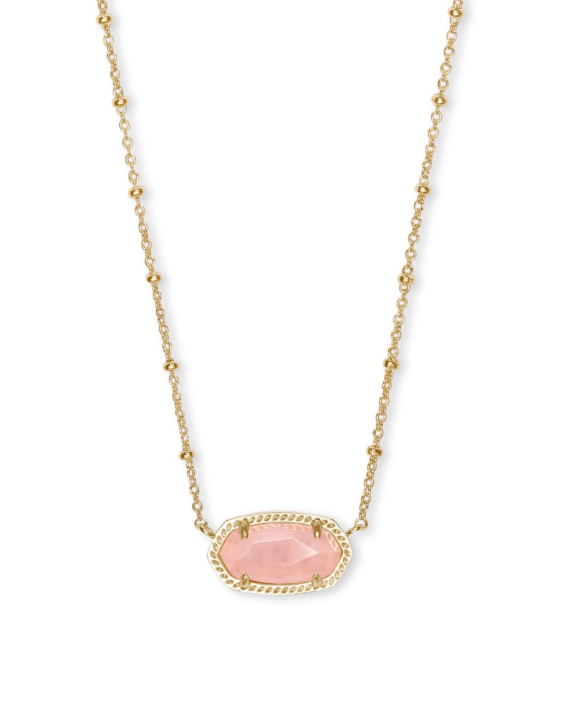 Elisa Gold Satellite Pendant Necklace in Rose Quartz | Kendra Scott