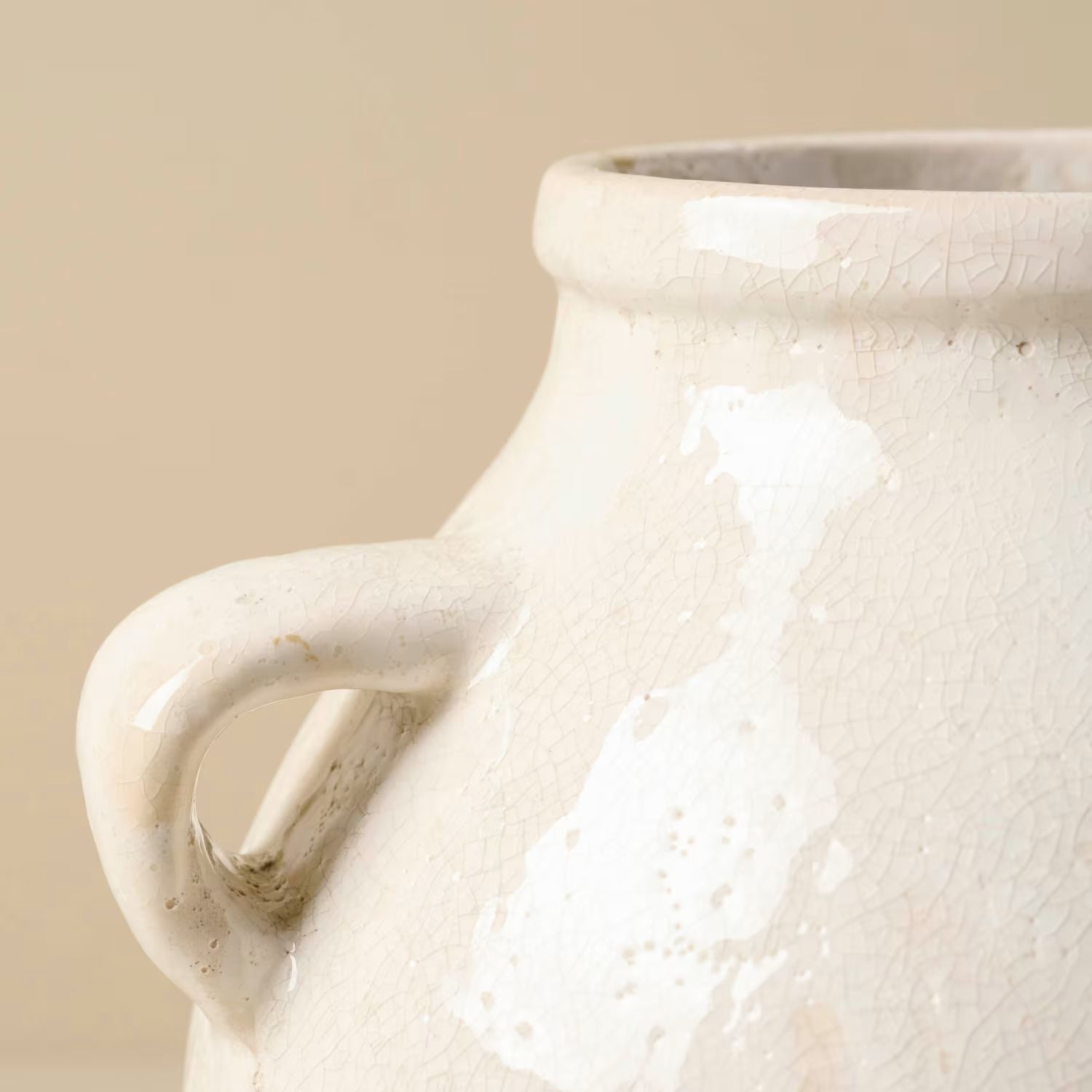 Oversized Distressed White Crackle Vase | Magnolia