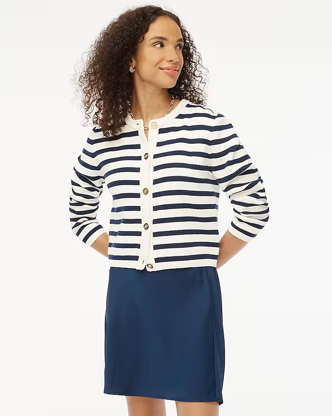 Striped cotton lady jacket cardigan sweater | J.Crew Factory