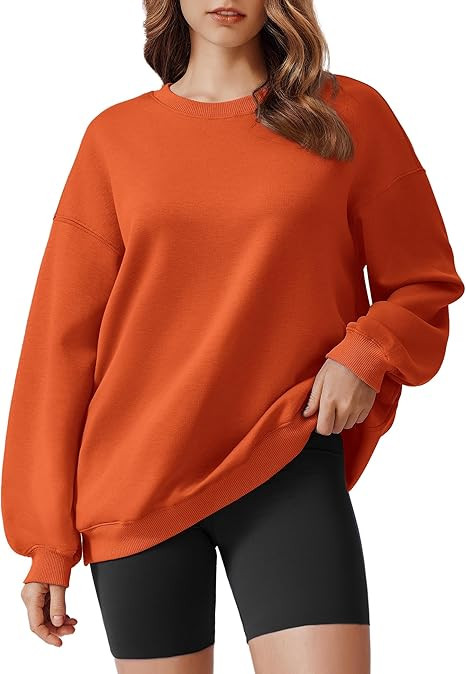 PINSPARK Sweatshirt for Women Oversized 2024 Fall Outfit Long Sleeve Y2K Pullover Top Crewneck Sw... | Amazon (US)
