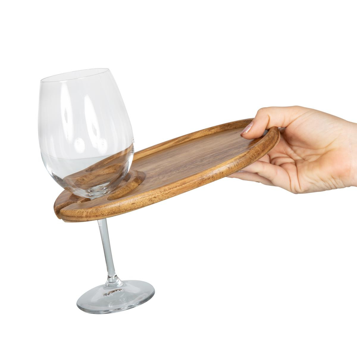 Picnic Time Wine Appetizer Plate Set Of 4, (Acacia Wood) | HSN