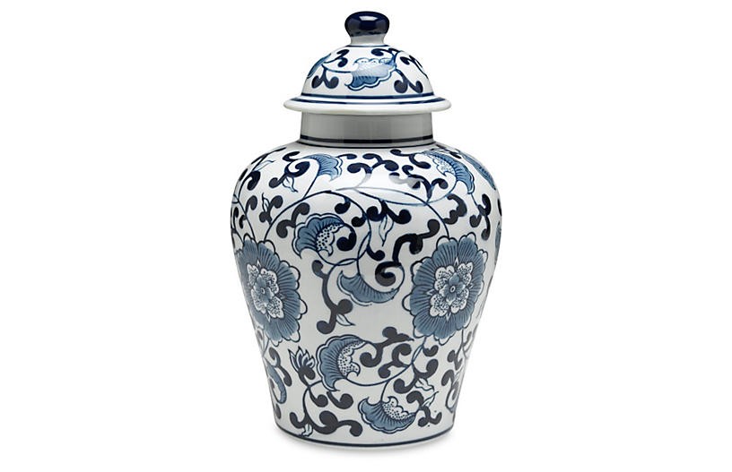 10" Royal Ginger Jar, Blue/White | One Kings Lane