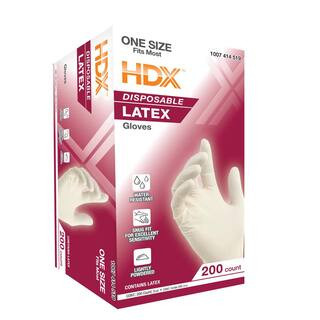 White Disposable Latex Cleaning Gloves (200 Ct) | The Home Depot