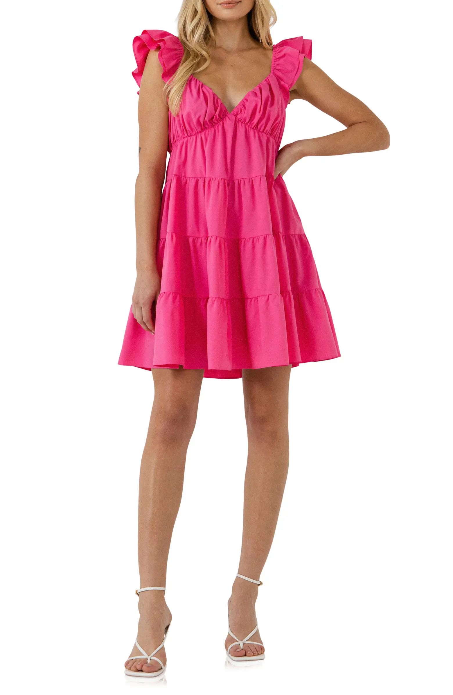 Endless Rose Ruffle Sweetheart Tiered Minidress | Nordstrom | Nordstrom