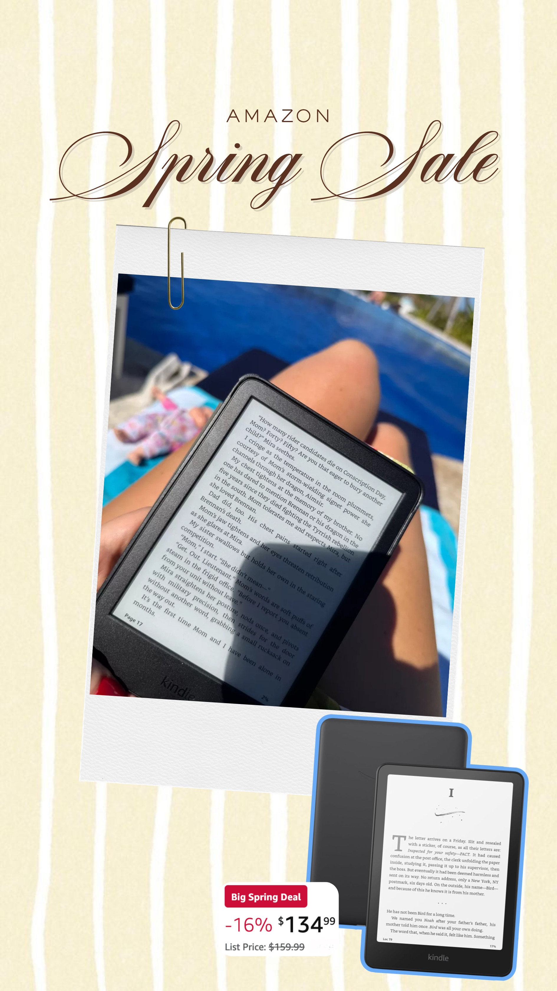 My kindle is on sale! If you've been wanting to get one, or upgrade, now is the best time!

Amazon spring sale, kindle on sale, amazon finds 

 #LTKSaleAlert