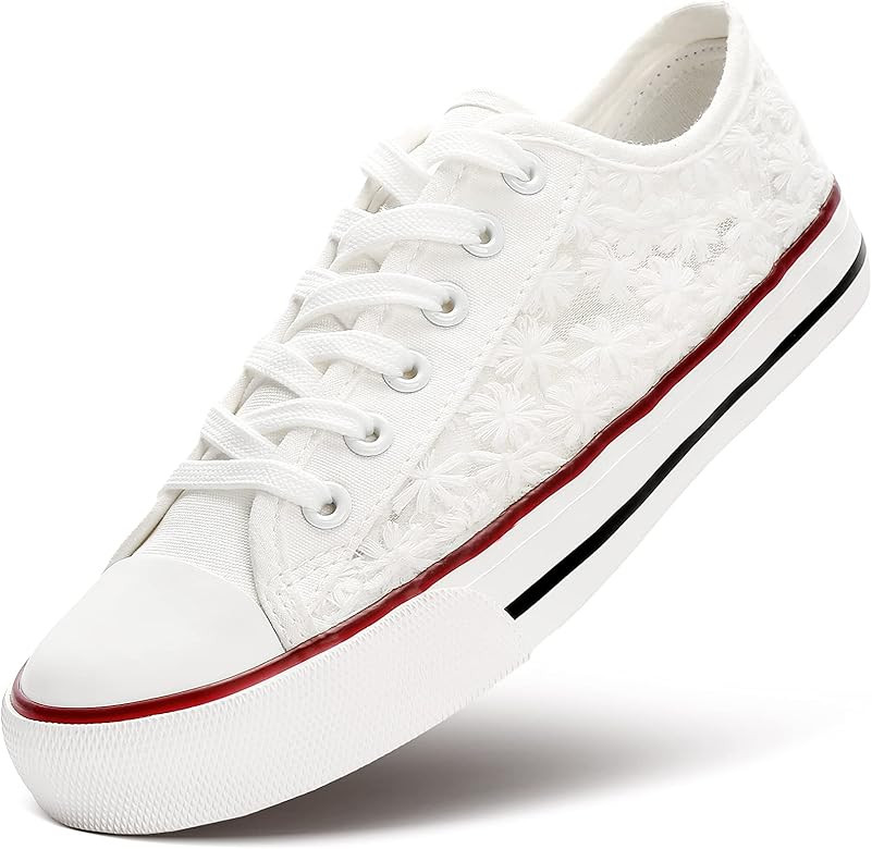 ZGR Women's Fashion Canvas Sneakers Mesh Knitted Upper Low Cut Casual Shoes | Amazon (US)