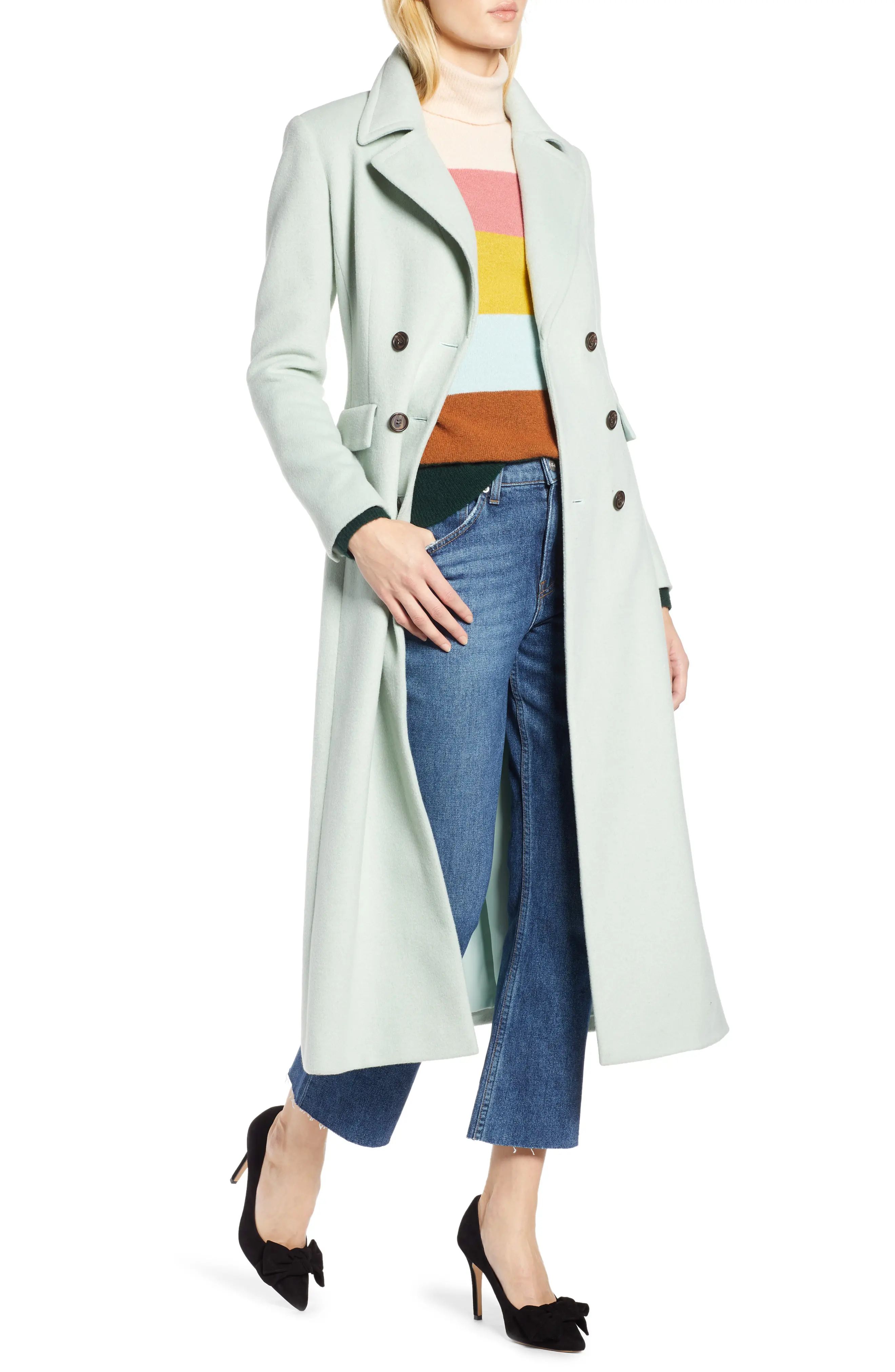 Halogen® x Atlantic-Pacific Double Breasted Long Coat | Nordstrom